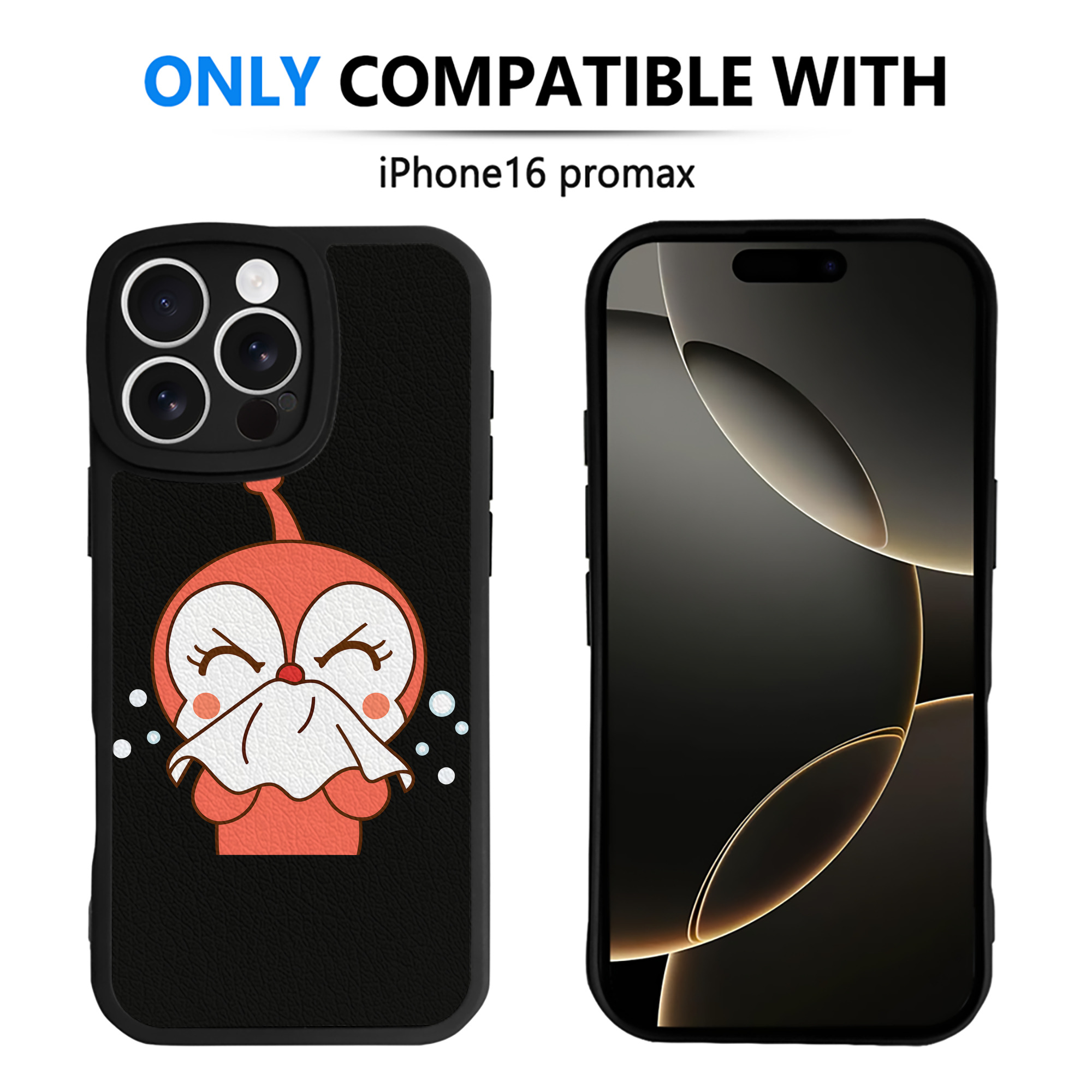 （画像用） アンパンマン Anpanman 【iPhone 16シリーズ対応】シリコンスマホケース（レザー調） 材質：シリコン
